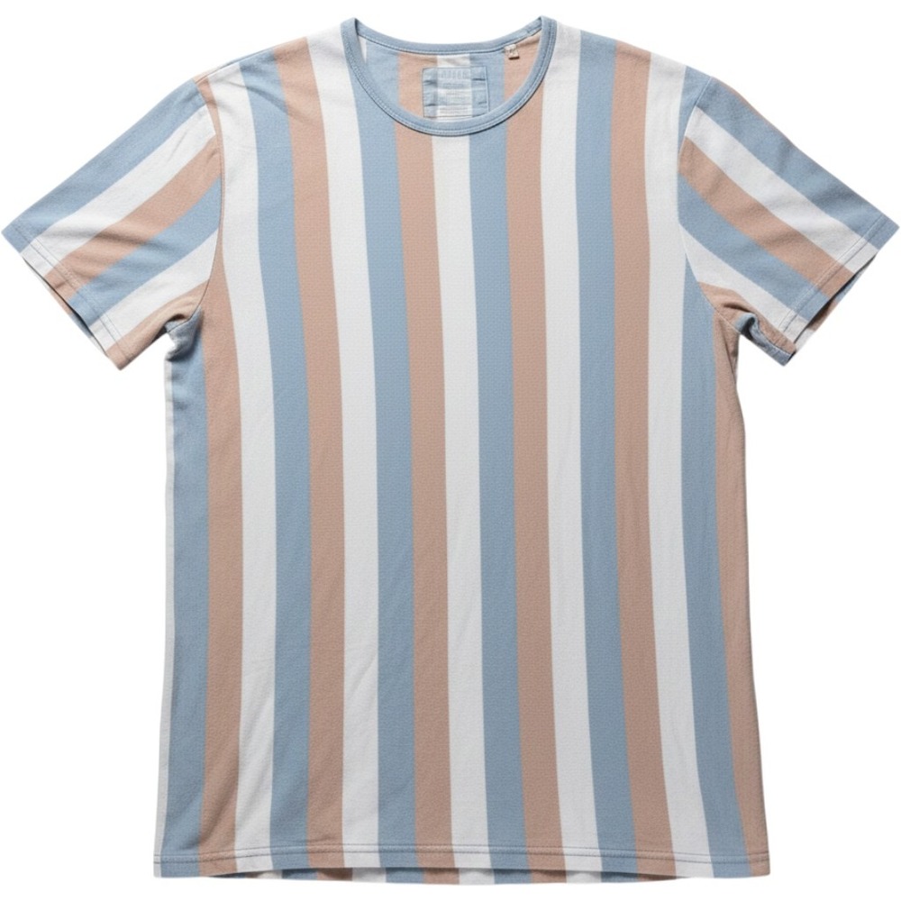 Guess Shirt Mens XL Multicolor Vertical Stripe Crewneck Jersey Cotton Tee